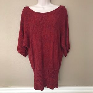 Red Faded Glory Short Sleeve Sweater